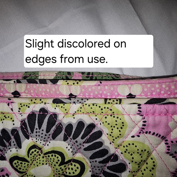 Vera Bradley Priscilla Pink Purse Shoulder Tote Bag Handbag Floral Pics Of Flaw - Picture 7 of 16